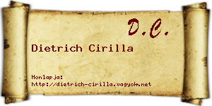 Dietrich Cirilla névjegykártya